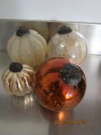 Goudkleurige Kerstballen Stevig Glas 4 stuks, Ophalen of Verzenden, Gebruikt