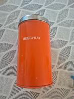 Vintage oranje beschuitbus, Verzamelen, Blikken, Ophalen of Verzenden, Gebruikt, Overige, Overige merken