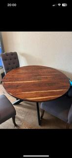 Industriële eettafel rond, Huis en Inrichting, Ophalen, Gebruikt, Rond, 100 tot 150 cm