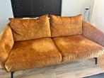 Okerkleurige velvet bank, Huis en Inrichting, Banken | Bankstellen, Ophalen, Gebruikt, 150 tot 200 cm, Tweepersoons