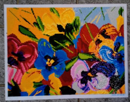 Viooltjes - 30 x 40 Diamond Painting Schilderij, Huis en Inrichting, Woonaccessoires | Schilderijen, Tekeningen en Foto's, Nieuw