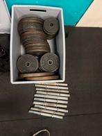 Gewichten set: Dumbells, schijven, barbells en clips, Ophalen, Gebruikt