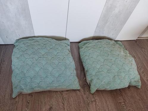 4 mooi kussens zgan, Huis en Inrichting, Woonaccessoires | Kussens, Zo goed als nieuw, Blauw, Vierkant, Ophalen of Verzenden