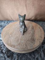 Tinnen kattenbeeldje, Ophalen of Verzenden, Zo goed als nieuw, Hond of Kat, Beeldje of Figuurtje