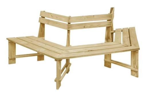 Boombank parkbank halfrond hout ø240 GRATIS BEZORGD!, Tuin en Terras, Tuinwanddecoratie, Nieuw, Verzenden