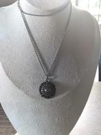 Antieke zilveren hanger met 5 geslepen roos diamanten, Sieraden, Tassen en Uiterlijk, Antieke sieraden, Verzenden, Zilver, Hanger