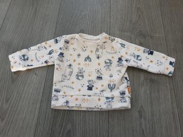 HEMA witte badstoffen longsleeve met print maat 56 ~ TH3020 beschikbaar voor biedingen