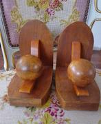 Vintage  boekensteunen  eiken jaren '50  Art deco, Huis en Inrichting, Woonaccessoires | Wandplanken en Boekenplanken, Ophalen of Verzenden