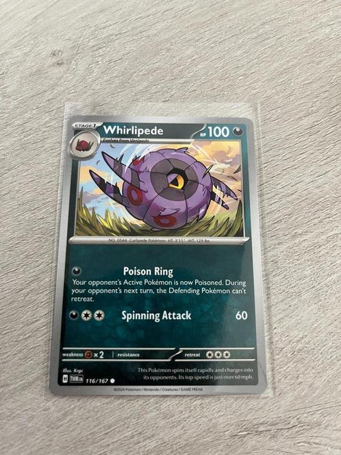 Whirlipede 116/167 Twilight Masquerade - Pokémon Kaart, Hobby en Vrije tijd, Verzamelkaartspellen | Pokémon, Nieuw, Losse kaart