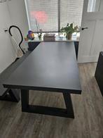 Eettafel + bankje antraciet, Huis en Inrichting, Tafels | Eettafels, Ophalen, 50 tot 100 cm, Zo goed als nieuw, Vijf personen of meer