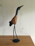 metalen houten kraanvogelbeeld beeldje kraanvogel decofiguur, Dier, Zo goed als nieuw, Ophalen