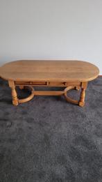 Licht Eiken Ovale Salontafel met Lades, Huis en Inrichting, Ophalen, Gebruikt, 100 tot 150 cm, Eikenhout