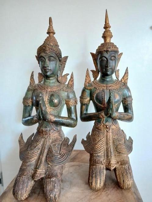 TOPSTUK.  Antieke Paar Thephanom Tempel/ Poortwachters, Huis en Inrichting, Woonaccessoires | Boeddhabeelden, Gebruikt, Ophalen