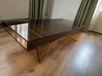 Glazen Salontafel met Kunststof Onderstel, Huis en Inrichting, Ophalen, Gebruikt, 50 tot 100 cm, Glas