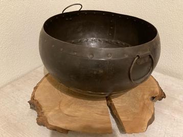 SCHAAL GROOT IRON OLD ROUND DARK BROWN DIA 37 CM NIEUW beschikbaar voor biedingen