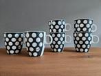 Zes koffiekopjes zwart/wit, Huis en Inrichting, Keuken | Servies, Ophalen of Verzenden, Gebruikt, Overige stijlen, Kop(pen) en/of Schotel(s)