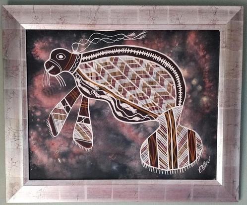 Vintage Aboriginal art | Eddie Taita Blitner (63/53cm.), Antiek en Kunst, Kunst | Niet-Westerse kunst, Ophalen of Verzenden