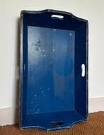 Oude antieke houten mangelbak, planten- lectuurbak /dienblad, Ophalen