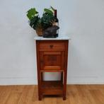 Vintage antiek nachtkastje  bijzetkastje met marmer blad 017, Huis en Inrichting, Slaapkamer | Nachtkastjes, Valkenswaard, Gebruikt