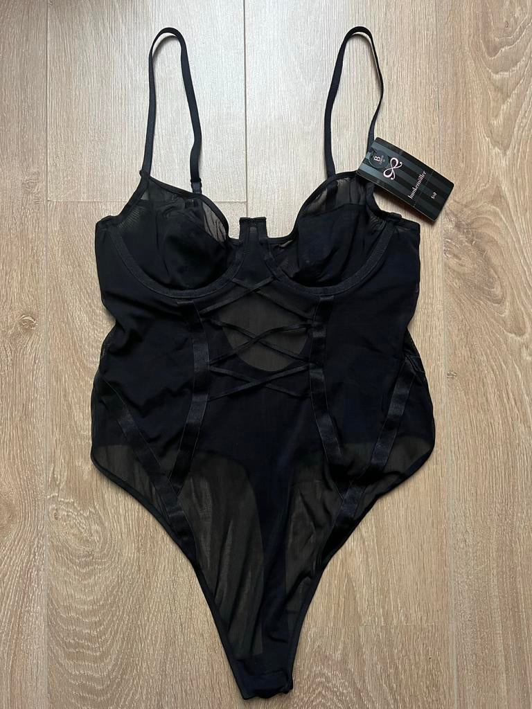 Nieuw Hunkemöller Fiona body zwart maat 75B, Ophalen of Verzenden, Zwart, Body of Korset