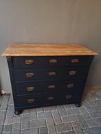 Oude ladekast met houten bovenblad landelijk bezorgen mogeli, Ophalen of Verzenden, 25 tot 50 cm, Minder dan 100 cm