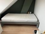 Eenpersoonsbed 90x200, grijs (Malm-Ikea), Huis en Inrichting, Ophalen, Gebruikt, 90 cm, Eenpersoons