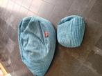 Zitzak en poef blauwe uitvoering lounge pug, Huis en Inrichting, Zitzakken, Ophalen, Zo goed als nieuw, Blauw