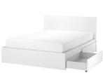 IKEA Malm Bed 160x200 + Lades & Lattenbodems, Huis en Inrichting, Slaapkamer | Bedden, Ophalen, Gebruikt, Wit, Tweepersoons