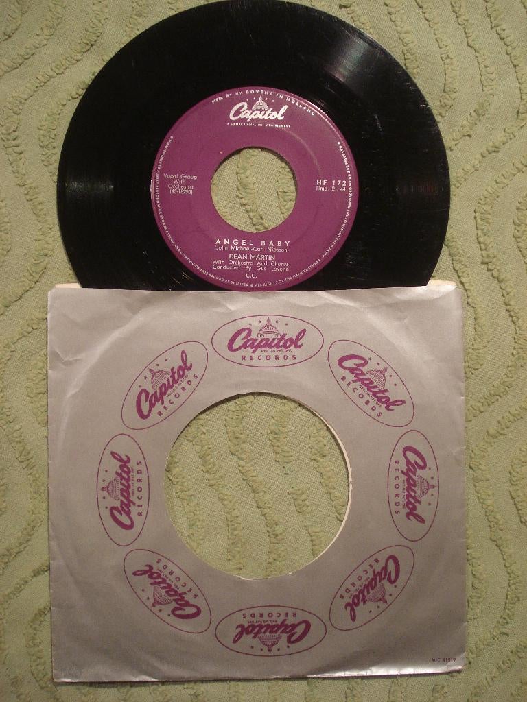 Dean Martin" Vinyl Single: ‘Angel baby’ (Nederland), 7 inch, Single, Ophalen of Verzenden, Zo goed als nieuw