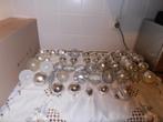 45 , oude zilveren glas kerstballen , met piek, zie foto's ., Diversen, Kerst, Ophalen of Verzenden, Gebruikt