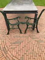 Gietijzeren bankpoten, oud groen, Tuin en Terras, Tuinsets en Loungesets, Ophalen of Verzenden, Gebruikt, Overige materialen, Bank
