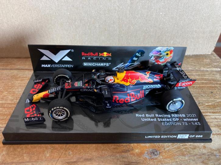 ✅ Max Verstappen 1:43 editie 73 Winner United States 2021, Verzamelen, Automerken, Motoren en Formule 1, Nieuw, Formule 1, Ophalen of Verzenden