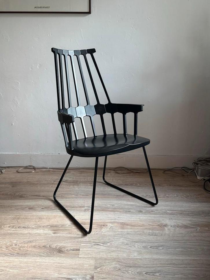 Kartell Comeback Stoel - Designicoon, Huis en Inrichting, Stoelen, Zo goed als nieuw, Eén, Kunststof, Zwart, Ophalen