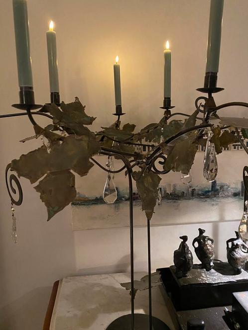 Prachtige Maroeska Mets kandelaar., Antiek en Kunst, Antiek | Kandelaars, Koper of Brons, Ophalen