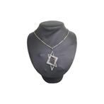 Vintage zilveren ketting met Davidster, Met hanger, Ophalen of Verzenden, Zo goed als nieuw, Zilver