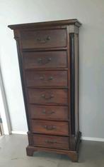 Mahonie ladenkast, empire, h 136 cm, Antiek en Kunst, Ophalen of Verzenden
