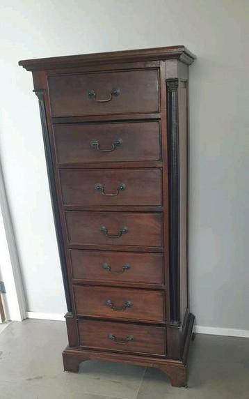 Mahonie ladenkast, empire, h 136 cm beschikbaar voor biedingen