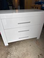 Witte Commode met 3 Lades, Ophalen, Kunststof, 100 tot 150 cm, Zo goed als nieuw