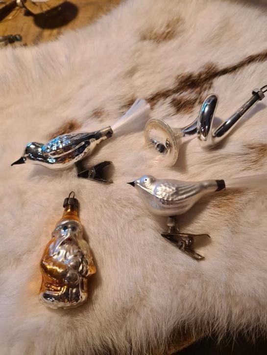 Oude glazen kerstboomhangers., Diversen, Kerst, Gebruikt, Ophalen of Verzenden