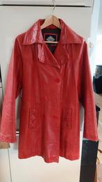 Unieke mooie mid-lange leren dames jas, rood. Ventiuno. 40., Maat 38/40 (M), Gedragen, Rood, Ventiuno