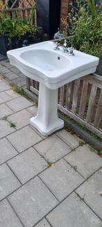 Mooie ouderwetse wasbak met zuil, Zo goed als nieuw, Minder dan 100 cm, Wasbak of Wastafel, 25 tot 50 cm