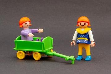 Playmobil kinderen met bolderkar