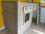 Stoer steigerhouten bed, hoogslaper, bed met speelhut, Kinderen en Baby's, Kinderkamer | Stapelbedden en Hoogslapers, Ophalen