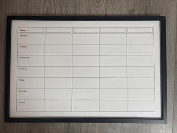 Wekelijks planbord - Magnetisch beschikbaar voor biedingen