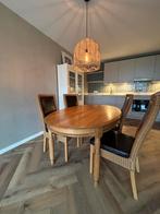 Houten Eettafel met 4 Stoelen, Ophalen, Gebruikt, Minder dan 4 stoelen