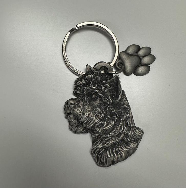 Sleutelhanger Cairn Terrier - tin, Verzamelen, Sleutelhangers, Nieuw, Dier of Natuur, Ophalen of Verzenden