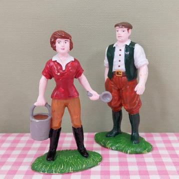 Vintage E.L.C. boer en boerin boerderij figuren dieren ELC beschikbaar voor biedingen
