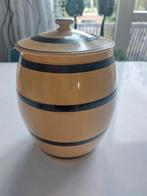 Bandenpot voorraadpot geel/zwart Regout?, Ophalen of Verzenden, Gebruikt, Overige materialen, Overige typen