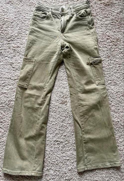 Zara utility jeans olijfgroen maat 164, Kinderen en Baby's, Kinderkleding | Maat 164, Zo goed als nieuw, Meisje, Broek, Ophalen of Verzenden