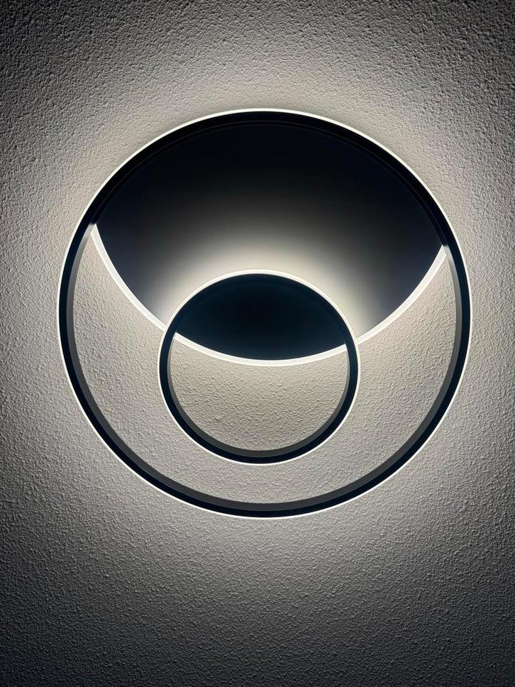 Moderne Plafondlamp - Dubbele Ringen, Huis en Inrichting, Lampen | Plafondlampen, Zo goed als nieuw, Metaal, Ophalen